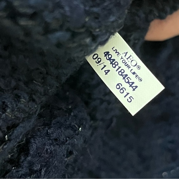 American Eagle Women's Blue Sweater Wool Tunic Goth Grunge Preppy Y2k Vtg L - Picture 7 of 12